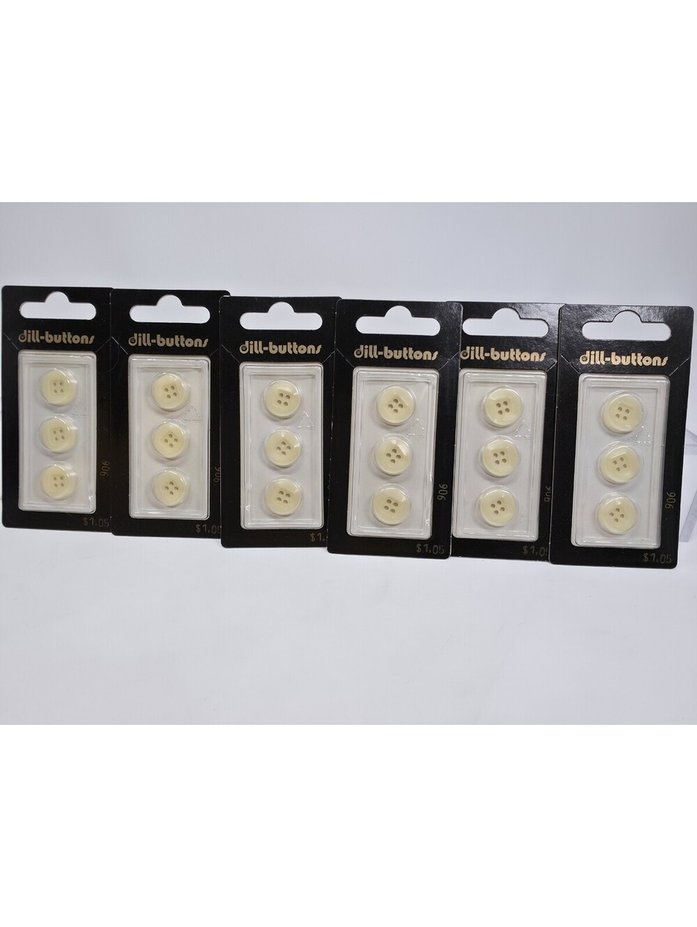 Dill-Buttons Style 906 Faux Shell Cream Round 4 Hole Button Size 1/2"/ 13 mm New